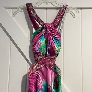 Pageant/prom dress with short train-David’s Bridal